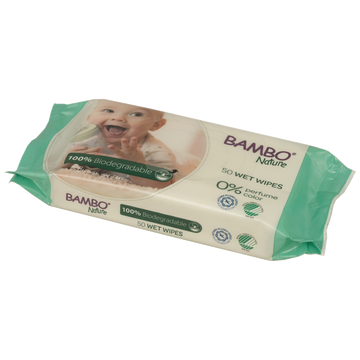BAMBO NATURE - 100% Biodegradable Wet Wipes 50ct