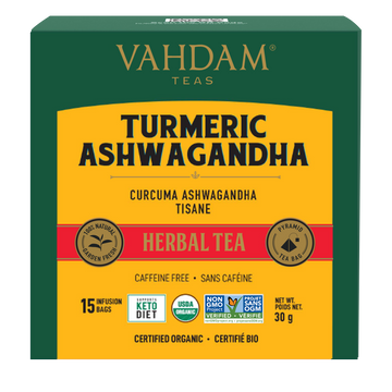 VAHDAM - Turmeric Ashwagandha Tea 6 x 15ct